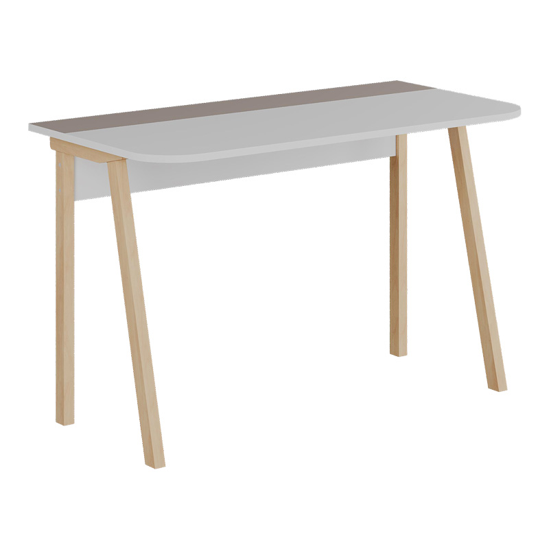 product_pako_119-001247 Γραφείο Malia λευκό-μόκα και πόδι σε φυσική απόχρωση 120x60.5x75εκ - Image 1