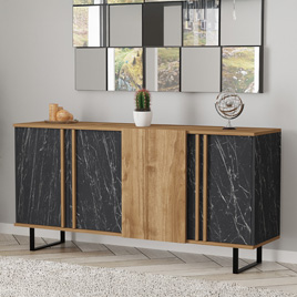 product_pako_120-000188 Μπουφές Amanda καρυδί-μαύρο 160x40x78.5εκ - Image 1
