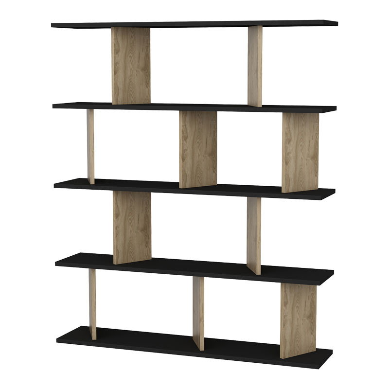 product_pako_120-000369 Βιβλιοθήκη Ratu sonoma-μαύρο 120x24,6x141εκ - Image 1