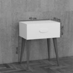 Κομοδίνο Laber με ένα συρτάρι λευκό μελαμίνης 45x30x57.5εκ - Image 5