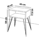 Κομοδίνο Naida λευκό μελαμίνης 45x30x59εκ - Image 4