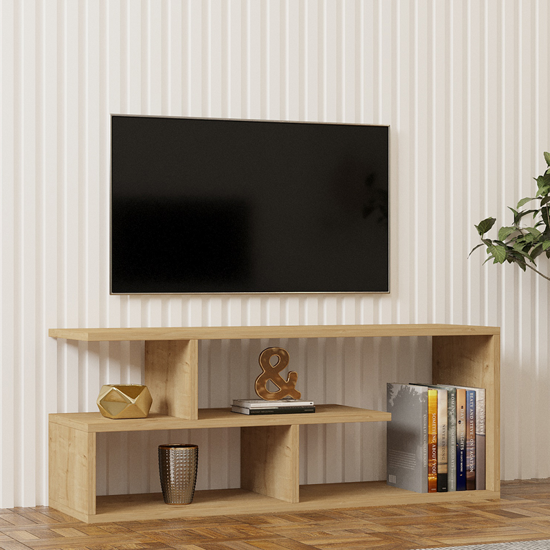 product_pako_120-000411 Έπιπλο τηλεόρασης Waldo φυσικό μελαμίνης 100x29,5x40εκ - Image 1