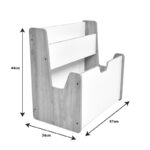 Ραφιέρα Crane φυσικό-λευκό mdf 57x34x55εκ - Image 7