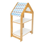 Ραφιέρα τ. Montessori Zoilen φυσικό-λευκό-μπλε mdf 50x30x80εκ