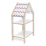 Ραφιέρα τ. Montessori Zoilen λευκό-ροζ mdf 50x30x80εκ