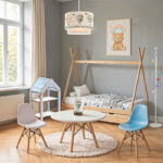 Ραφιέρα τ. Montessori Zoilen λευκό-μπλε mdf 50x30x80εκ - Image 2