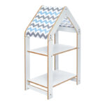 Ραφιέρα τ. Montessori Zoilen λευκό-μπλε mdf 50x30x80εκ