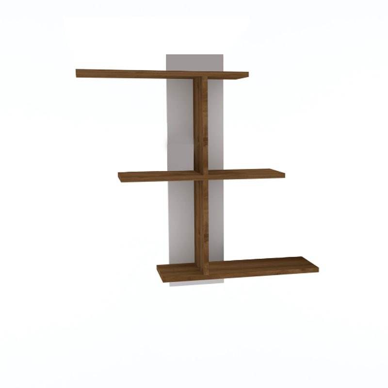 product_pako_120-000453 Ραφιέρα τοίχου Norman μελαμίνη σε καρυδί-λευκή απόχρωση 110x19.5x90εκ - Image 1