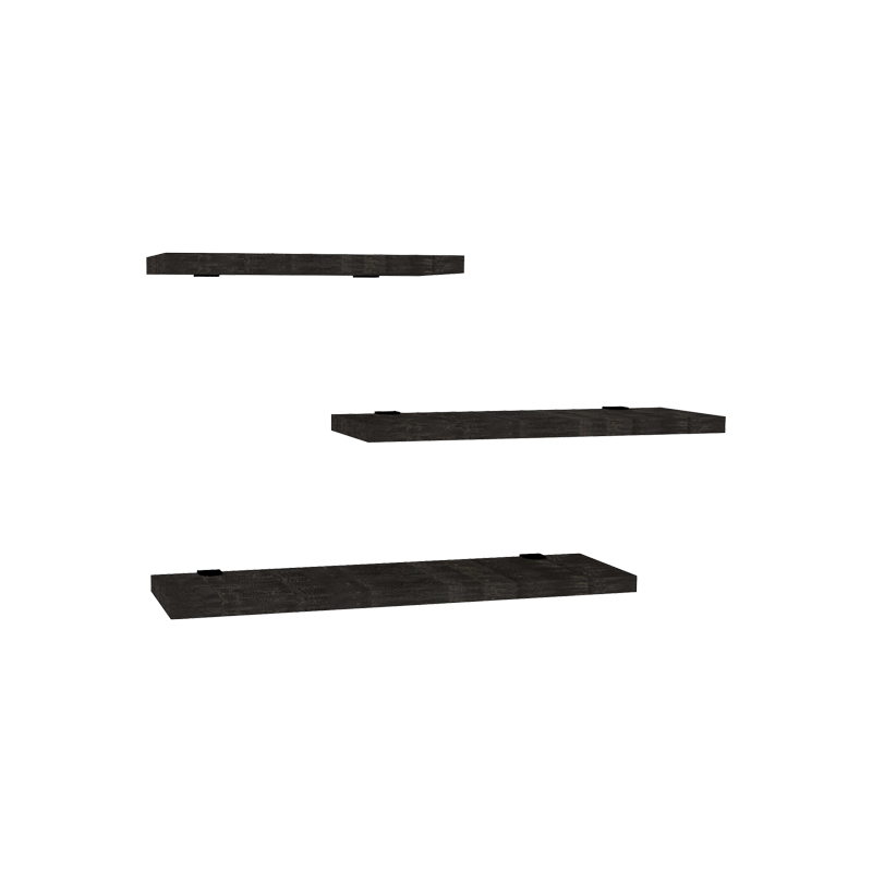 product_pako_120-000464 Ραφιέρα τοίχου Leila σετ 3τεμ μελαμίνη σε ανθρακί απόχρωση - Image 1