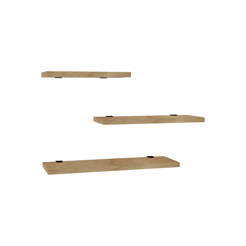 product_pako_120-000465 Ραφιέρα τοίχου Leila σετ 3τεμ μελαμίνη σε φυσική απόχρωση - Image 1