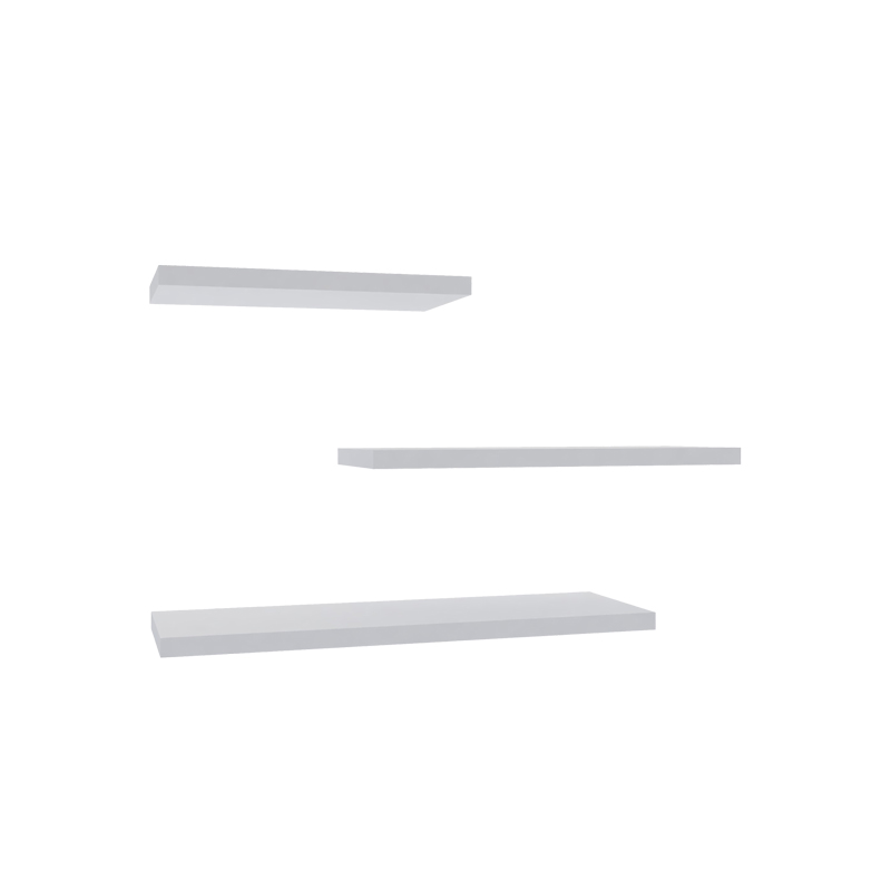 product_pako_120-000466 Ραφιέρα τοίχου Leila σετ 3τεμ μελαμίνη σε λευκή απόχρωση - Image 1