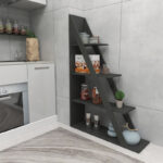 Βιβλιοθήκη Quina σε ανθρακί απόχρωση 100x30x150εκ