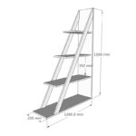 Βιβλιοθήκη Quina σε ανθρακί απόχρωση 100x30x150εκ - Image 4