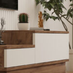 Έπιπλο τηλεόρασης Eclipse σε κρεμ-oak απόχρωση 160x35x35εκ - Image 4