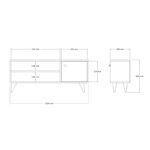 Έπιπλο τηλεόρασης Wison σε oak απόχρωση 120x29x50εκ - Image 5