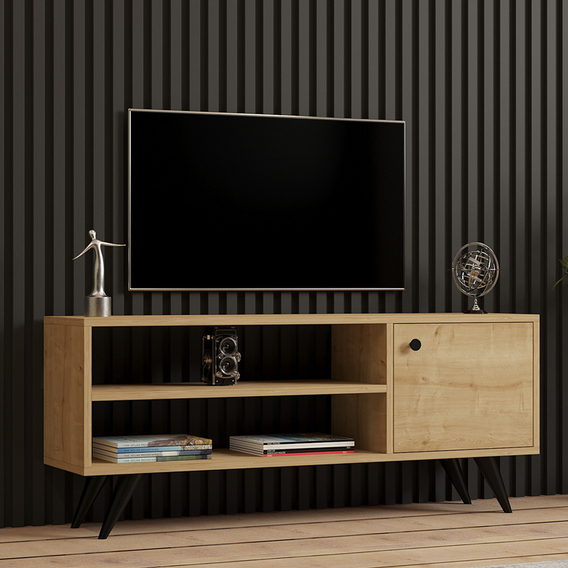 product_pako_120-000542 Έπιπλο τηλεόρασης Wison σε oak απόχρωση 120x29x50εκ - Image 1