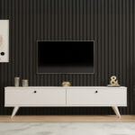 Έπιπλο τηλεόρασης Jate σε λευκή απόχρωση 160x25x40εκ - Image 4