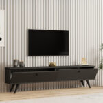 Έπιπλο τηλεόρασης Jate σε ανθρακί απόχρωση 160x25x40εκ - Image 3