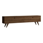 Έπιπλο τηλεόρασης Jate σε καρυδί απόχρωση 160x25x40εκ - Image 2