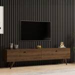 Έπιπλο τηλεόρασης Jate σε καρυδί απόχρωση 160x25x40εκ