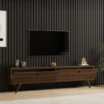 Έπιπλο τηλεόρασης Jate σε καρυδί απόχρωση 160x25x40εκ - Image 3