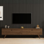Έπιπλο τηλεόρασης Jate σε καρυδί απόχρωση 160x25x40εκ - Image 4