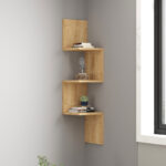 Ραφιέρα γωνιακή τοίχου Insta σε oak απόχρωση 25x25x105,5εκ