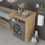 Έπιπλο πλυντηρίου Cuci σε oak απόχρωση 60x62x99εκ - Image 3
