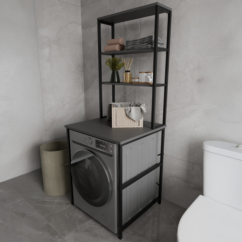 product_pako_120-000598 Έπιπλο πλυντηρίου Kylie μέταλλο μάυρο σε ανθρακί απόχρωση 60x60x180εκ - Image 1