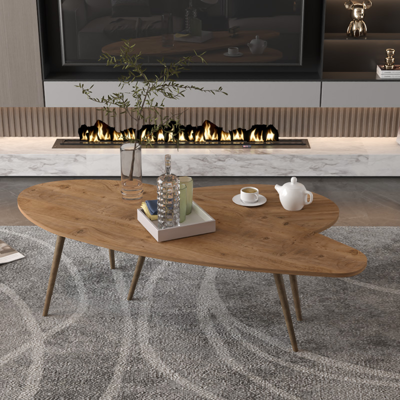 product_pako_120-000620 Τραπέζι σαλονιού Monty 2 τεμ σε καρυδί απόχρωση 116x46x46εκ - Image 1