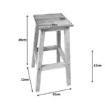 Σκαμπό Waroby ξύλινο σε φυσικη απόχρωση 32x32x46εκ - Image 3