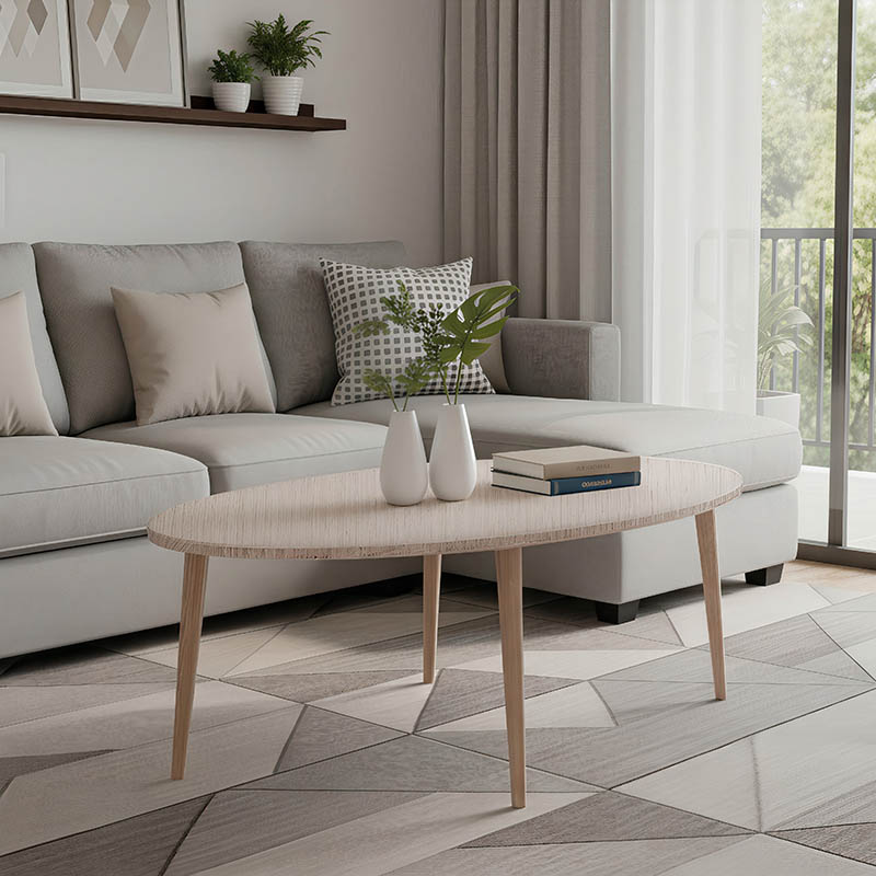 product_pako_120-000622 Τραπέζι σαλονιού Barton επιφάνεια σε φυσική απόχρωση με καρυδί πόδι 90x45x40εκ - Image 1
