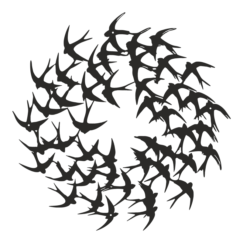 product_pako_120-000639 Διακοσμητικό τοίχου Swarm μαύρο μεταλλικό Φ50x0,15εκ - Image 1