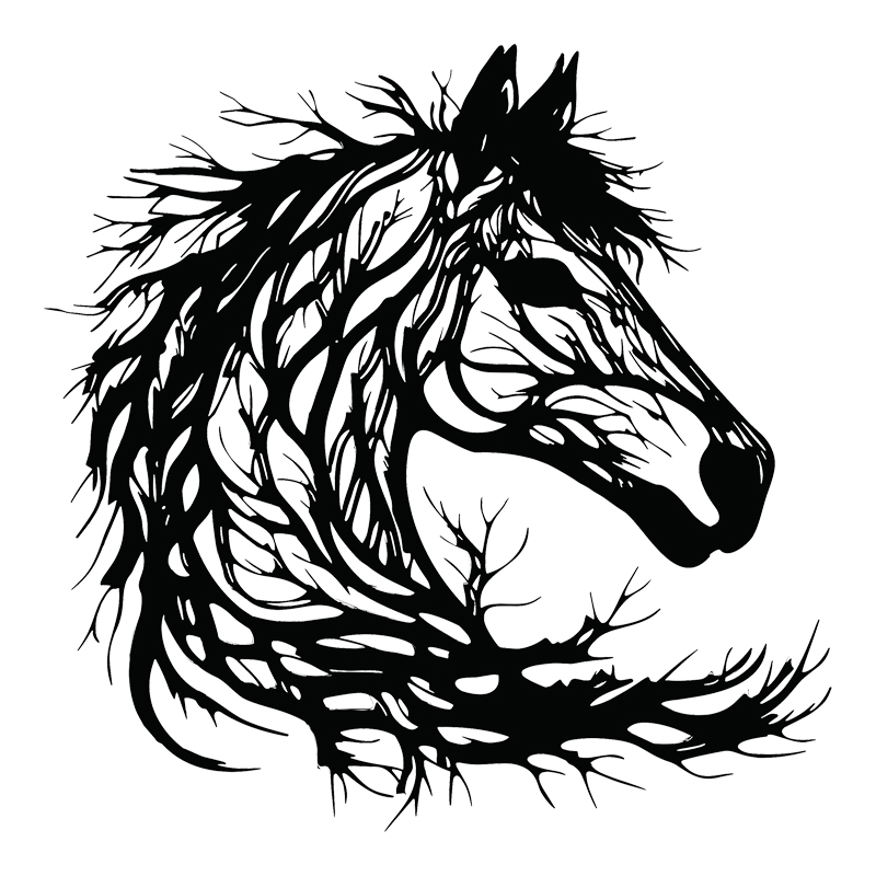 product_pako_120-000652 Διακοσμητικό τοίχου Horsy μαύρο μεταλλικό 60x0,15x60εκ - Image 1
