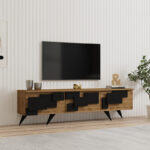 Έπιπλο τηλεόρασης Trida oak με μαύρο 160x35x45εκ