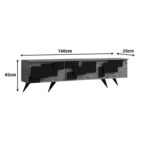Έπιπλο τηλεόρασης Trida oak με μαύρο 160x35x45εκ - Image 6