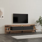 Έπιπλο τηλεόρασης Astry καρυδί με ανθρακί 180x36,8x45εκ