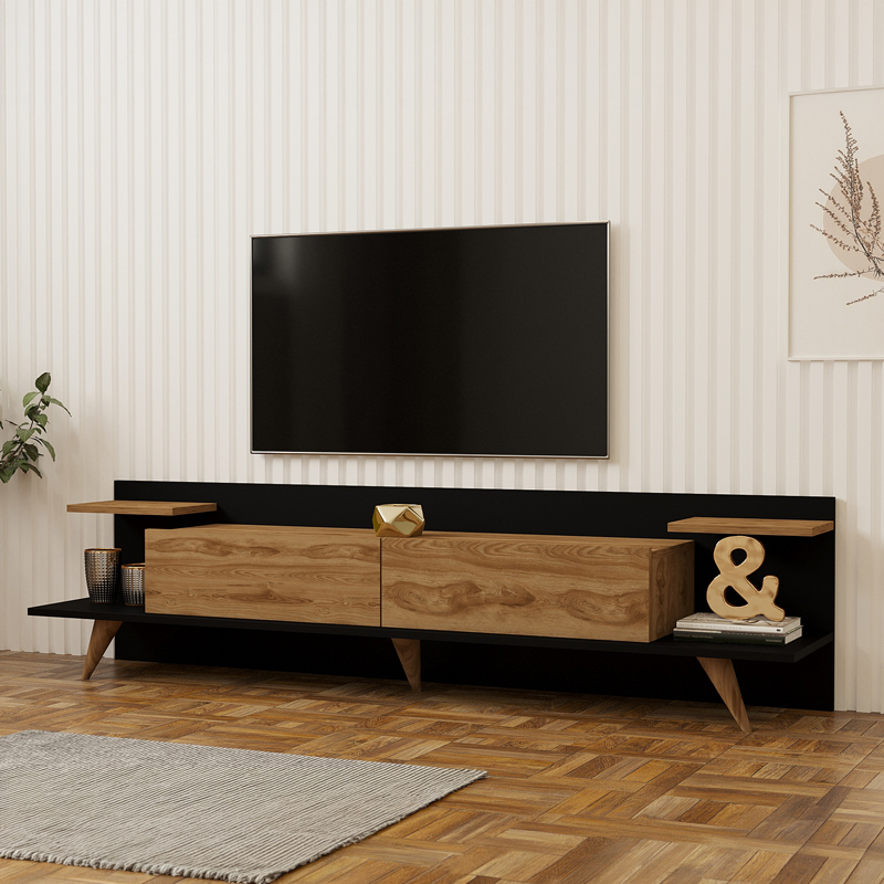product_pako_120-000672 Έπιπλο τηλεόρασης Astry oak με ανθρακί 180x36,8x45εκ - Image 1