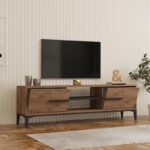Έπιπλο τηλεόρασης Eslem oak με ανθρακί 160x34,6x48,1εκ - Image 2