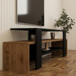 Έπιπλο τηλεόρασης Lenour sonoma με μαύρο 150x35x45εκ - Image 3