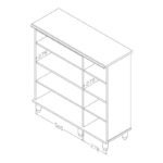 Παπουτσοθήκη-ντουλάπι SANTO 16 ζεύγων χρώμα wenge 89,5x34,5x91,5εκ - Image 10