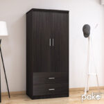 Ντουλάπα ρούχων δίφυλλη OLYMPUS χρώμα wenge 81x57x183εκ - Image 3