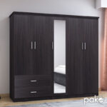 Ντουλάπα ρούχων πεντάφυλλη OLYMPUS χρώμα wenge 198x57x183εκ - Image 3