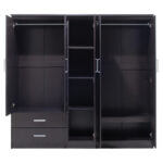 Ντουλάπα ρούχων πεντάφυλλη OLYMPUS χρώμα wenge 198x57x183εκ - Image 4