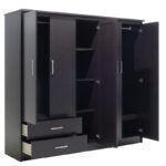 Ντουλάπα ρούχων πεντάφυλλη OLYMPUS χρώμα wenge 198x57x183εκ - Image 5