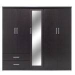 Ντουλάπα ρούχων πεντάφυλλη OLYMPUS χρώμα wenge 198x57x183εκ - Image 6