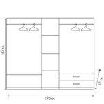 Ντουλάπα ρούχων πεντάφυλλη OLYMPUS χρώμα wenge 198x57x183εκ - Image 7