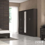 Ντουλάπα ρούχων πεντάφυλλη OLYMPUS χρώμα wenge 198x57x183εκ - Image 8
