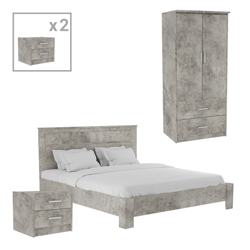 product_pako_123-000220 Φοιτητικό πακέτο επίπλων υπνοδωματίου OLYMPUS A σετ 4τεμ σε antique ανθρακί απόχρωση - Image 1