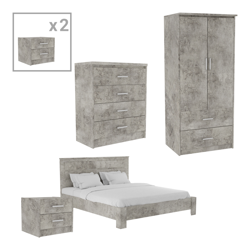 product_pako_123-000221 Φοιτητικό πακέτο επίπλων υπνοδωματίου OLYMPUS A σετ 5τεμ σε antique ανθρακί απόχρωση - Image 1